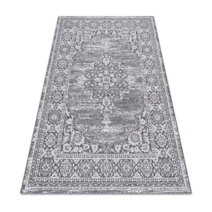 Sisal tapijt SISAL LOFT 21213 Ornament blauw / zilver / zwartkleuring 140x200 cm