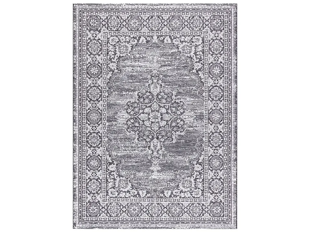 Sisal tapijt SISAL LOFT 21213 Ornament blauw / zilver / zwartkleuring 140x200 cm