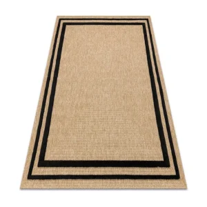 SPARK 0687 lichtbruin / zwart tapijt - Frame, sisal, structureel 120x170 cm