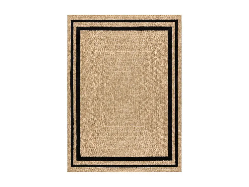 SPARK 0687 lichtbruin / zwart tapijt - Frame, sisal, structureel 120x170 cm