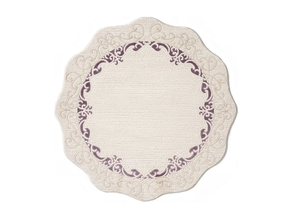Tapijt 160x160 Paars Royal Frame