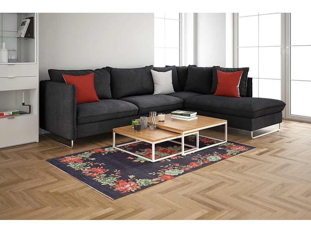 Tapijt 185x65 Zwart Kriens Floret
