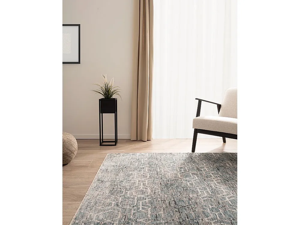 Tapijt 200 x 100 Blauw Zora Strak