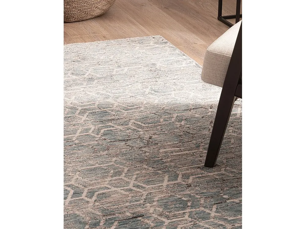 Tapijt 200 x 100 Blauw Zora Strak