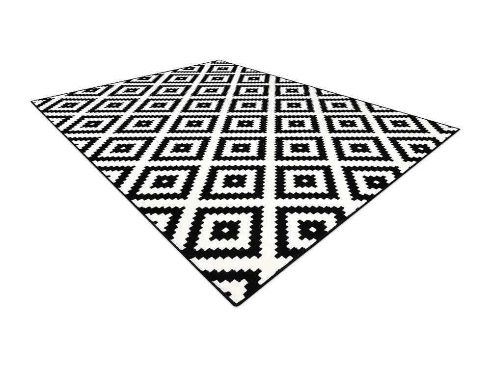 Tapijt BCF Morad RUTA diamanten, geometrisch - zwart / room 200x300 cm