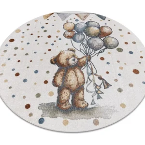 Tapijt BONO 9614 cirkel Beer, ballonnen room / lichtgrijs cercle 160 cm