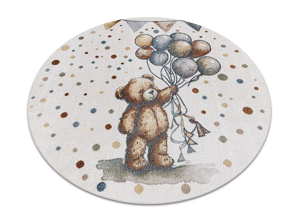 Tapijt BONO 9614 cirkel Beer, ballonnen room / lichtgrijs cercle 160 cm