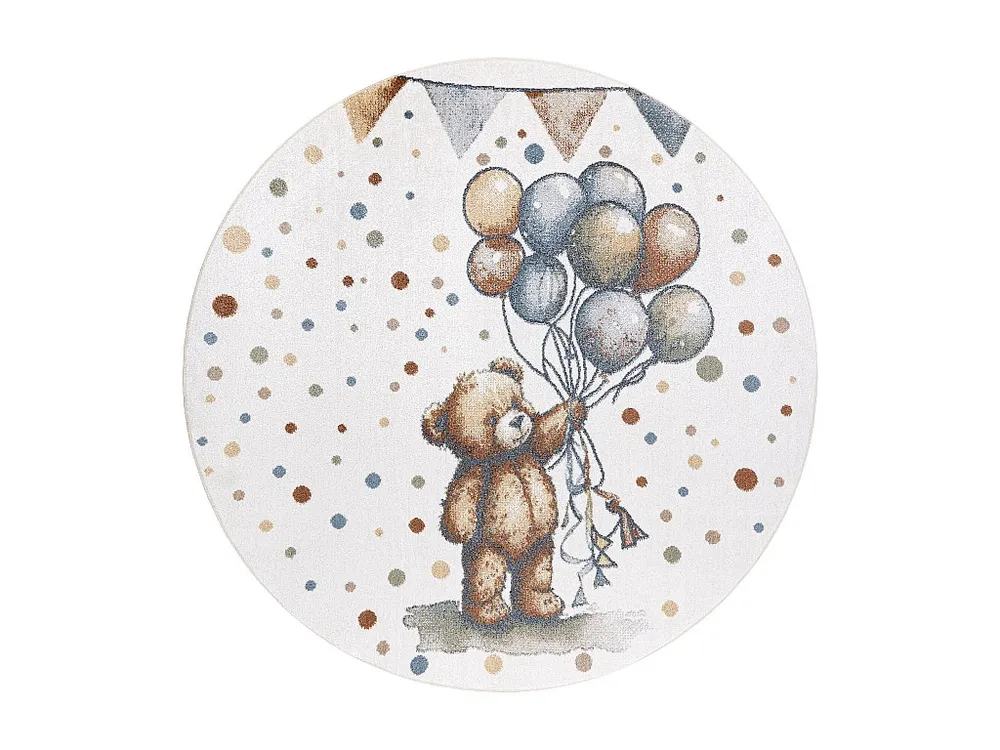 Tapijt BONO 9614 cirkel Beer, ballonnen room / lichtgrijs cercle 160 cm