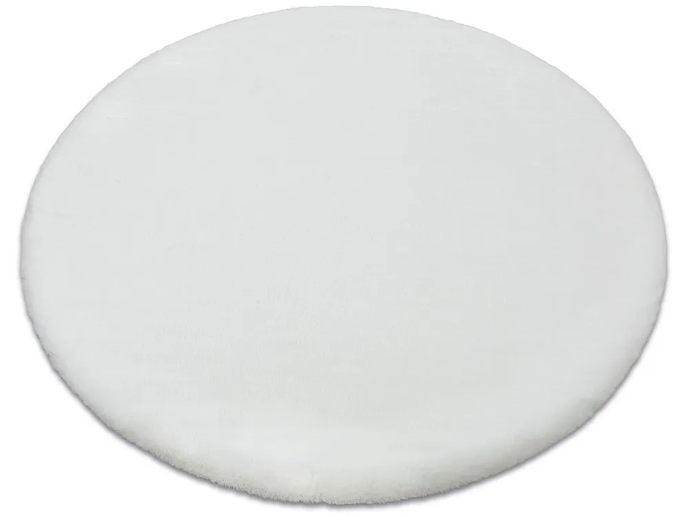 Tapijt BUNNY ROND wit IMITATIE konijnenvacht cercle 120 cm