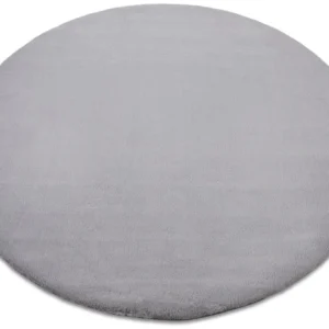 Tapijt BUNNY ROND zilver IMITATIE konijnenvacht cercle 160 cm