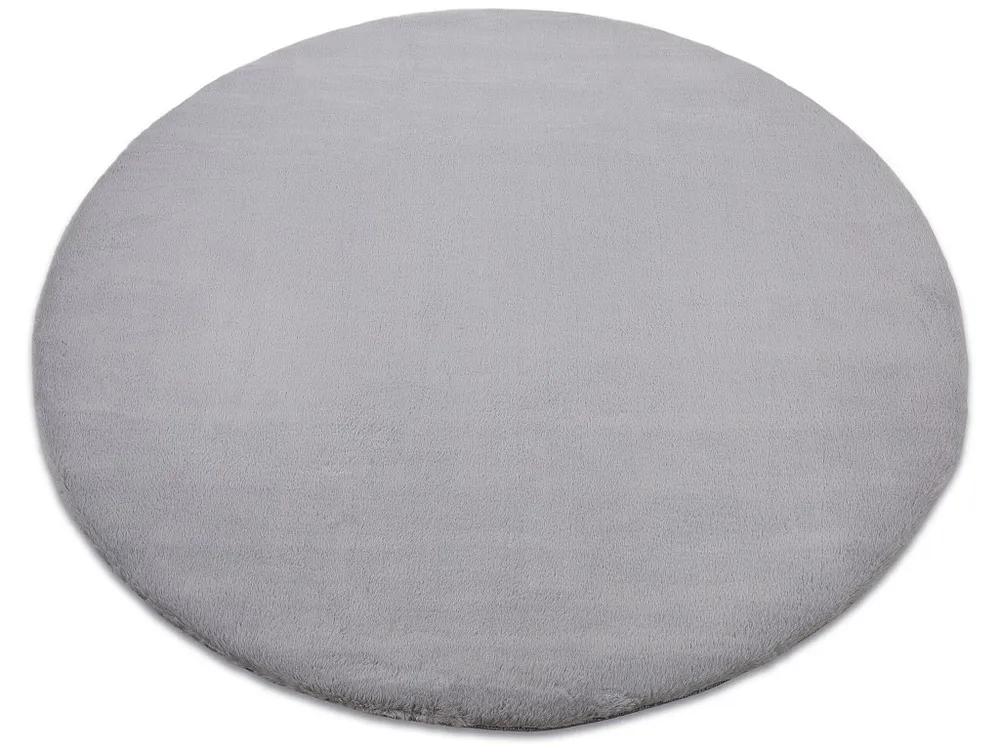 Tapijt BUNNY ROND zilver IMITATIE konijnenvacht cercle 160 cm