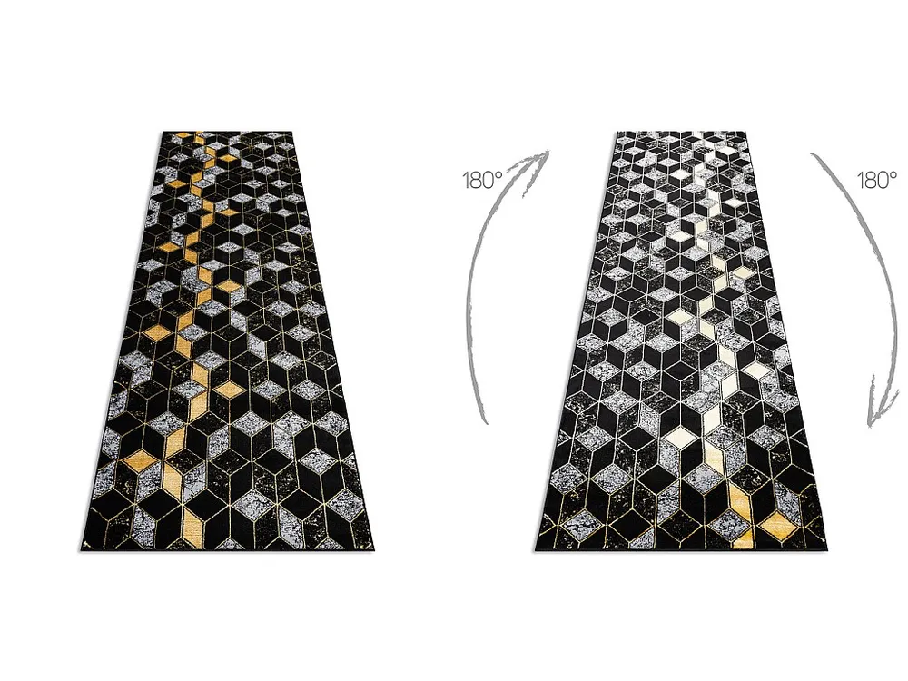 Tapijt, Chodnik GLOSS actueel 400B 86 stylowy, glamour, art deco, 3D ge 70x200 cm