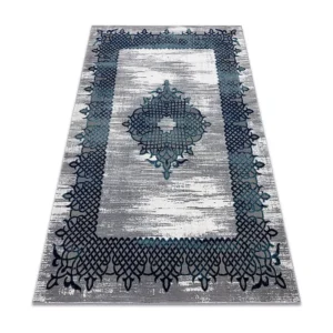 Tapijt CORE W9797 Kader, Rosette - structureel, twee lagen vlies, blau 200x290 cm