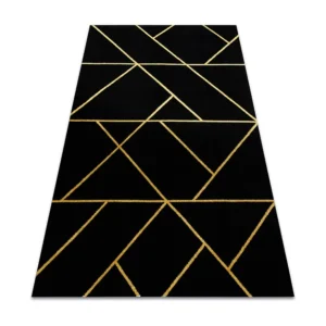 Tapijt EMERALD exclusief 1012 glamour, stijlvol geometrisch zwart / go 160x220 cm