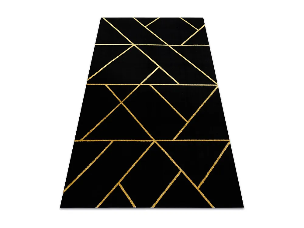 Tapijt EMERALD exclusief 1012 glamour, stijlvol geometrisch zwart / go 160x220 cm