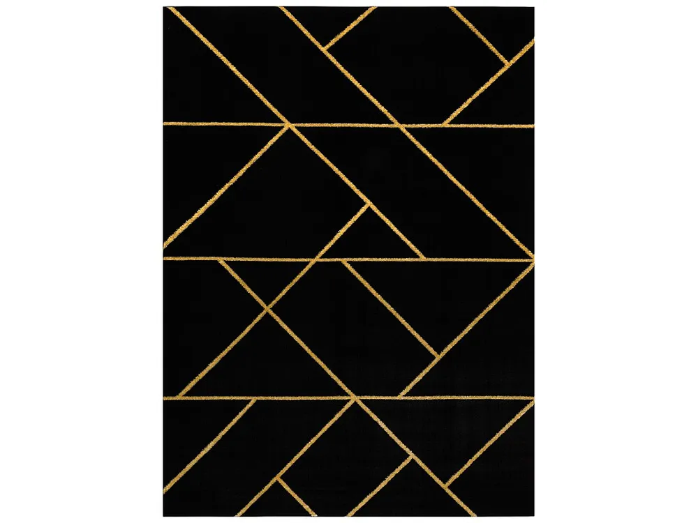 Tapijt EMERALD exclusief 1012 glamour, stijlvol geometrisch zwart / go 160x220 cm