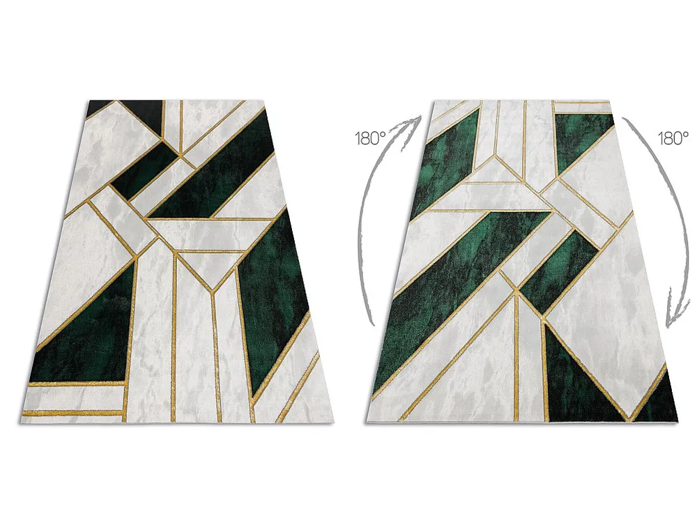 Tapijt EMERALD exclusief 1015 glamour, stijlvol marmer, geometrisch fl 180x270 cm
