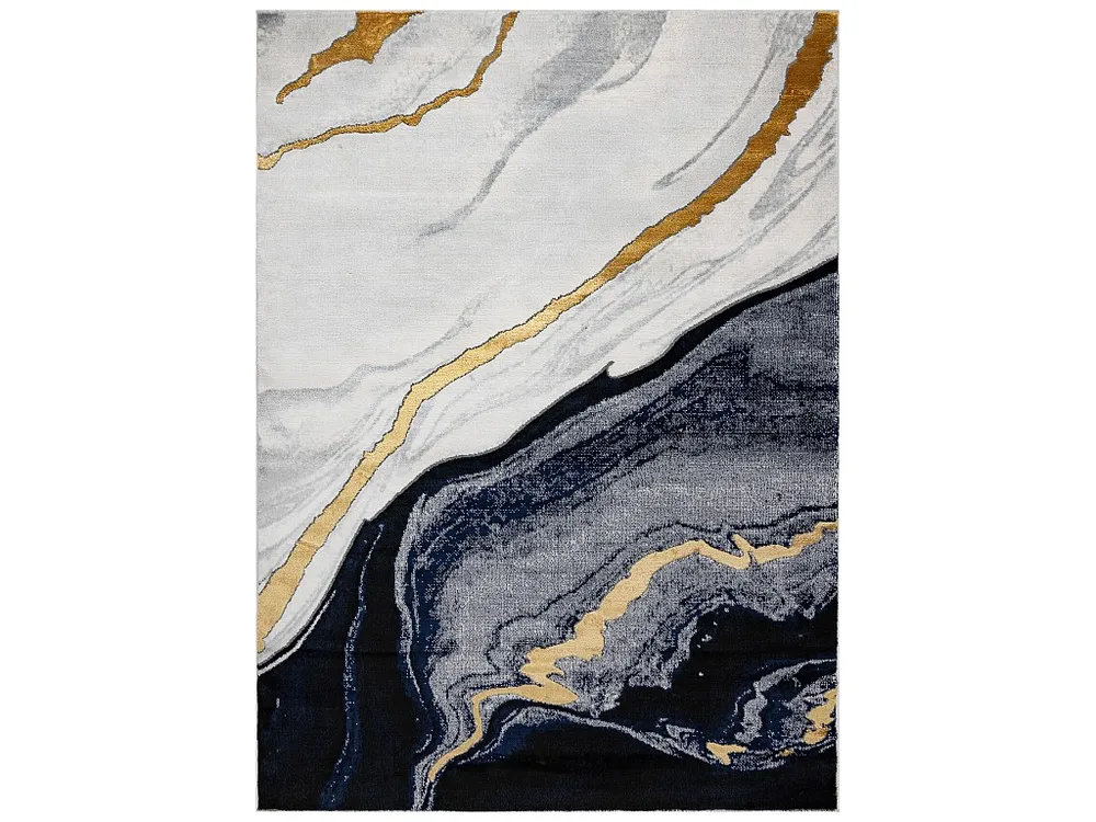 Tapijt EMERALD exclusief 1017 glamour, stijlvol marmer marineblauw / g 200x290 cm