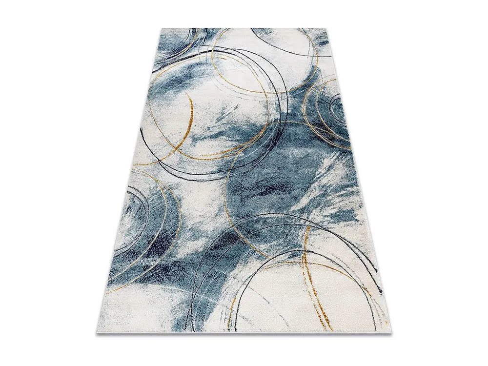 Tapijt EMERALD exclusief A0087 glamour, stijlvol cirkels blauw / goud 200x290 cm