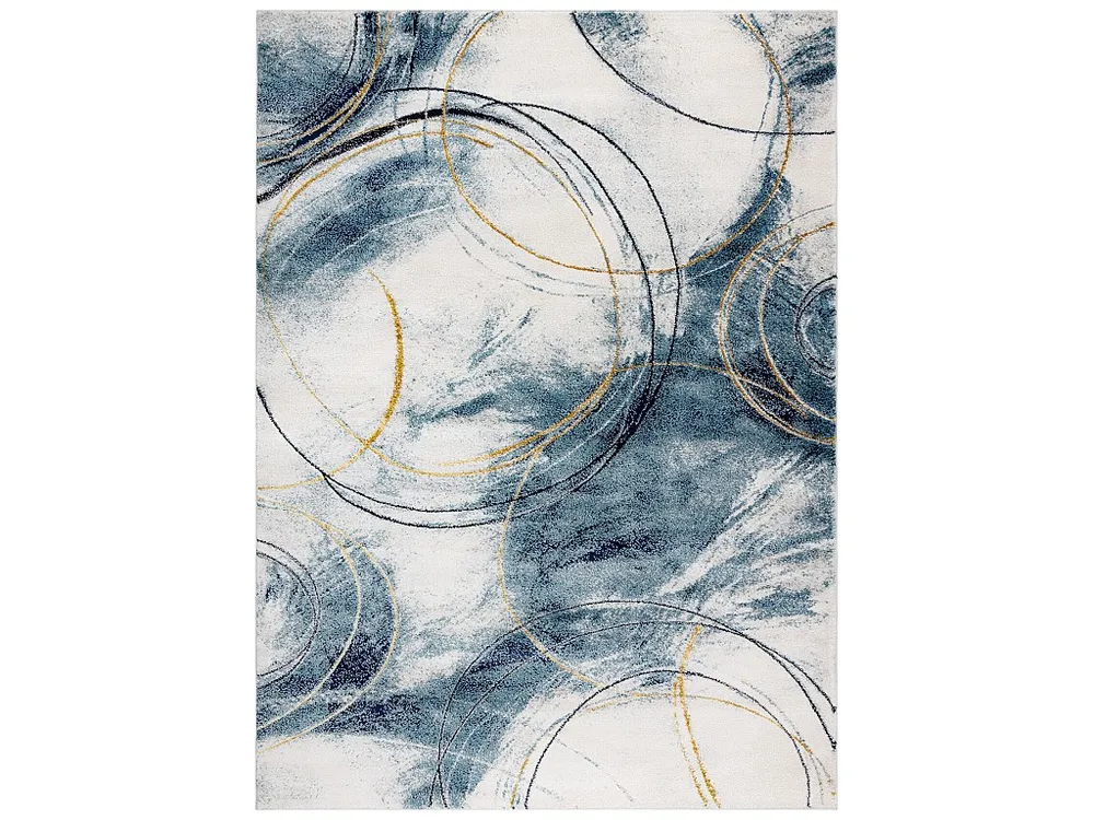 Tapijt EMERALD exclusief A0087 glamour, stijlvol cirkels blauw / goud 240x330 cm