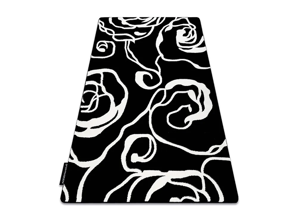 Tapijt HAMPTON Rosa roos, bloemen zwart 160x220 cm
