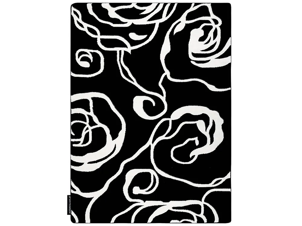 Tapijt HAMPTON Rosa roos, bloemen zwart 160x220 cm