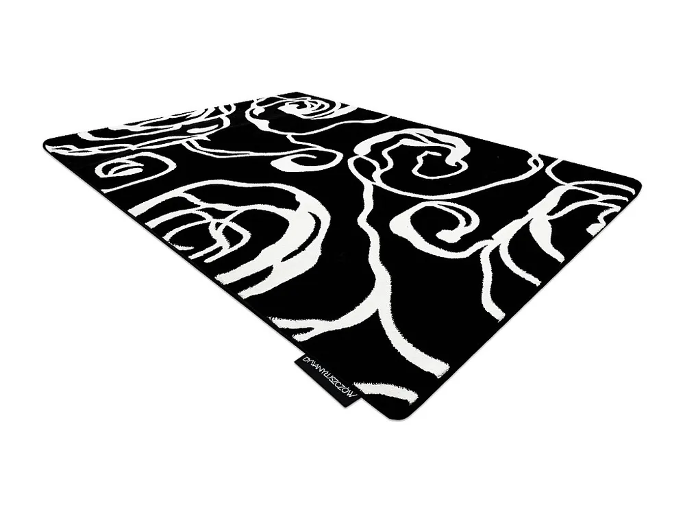 Tapijt HAMPTON Rosa roos, bloemen zwart 160x220 cm