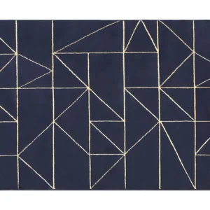 Tapijt IGALO met afwerking goudkleurig lurex - 160 x 230 cm - Marineblauw - Koop nu