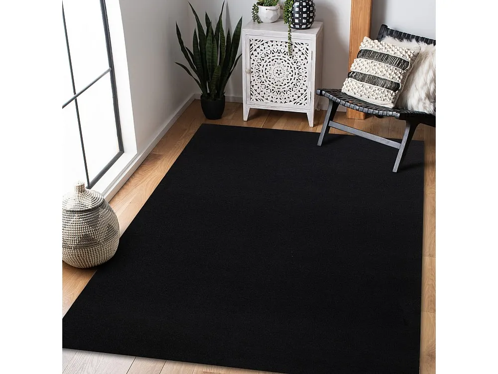 Tapijt met elastisch bekleed RUMBA éénkleurig zwart 80x300 cm