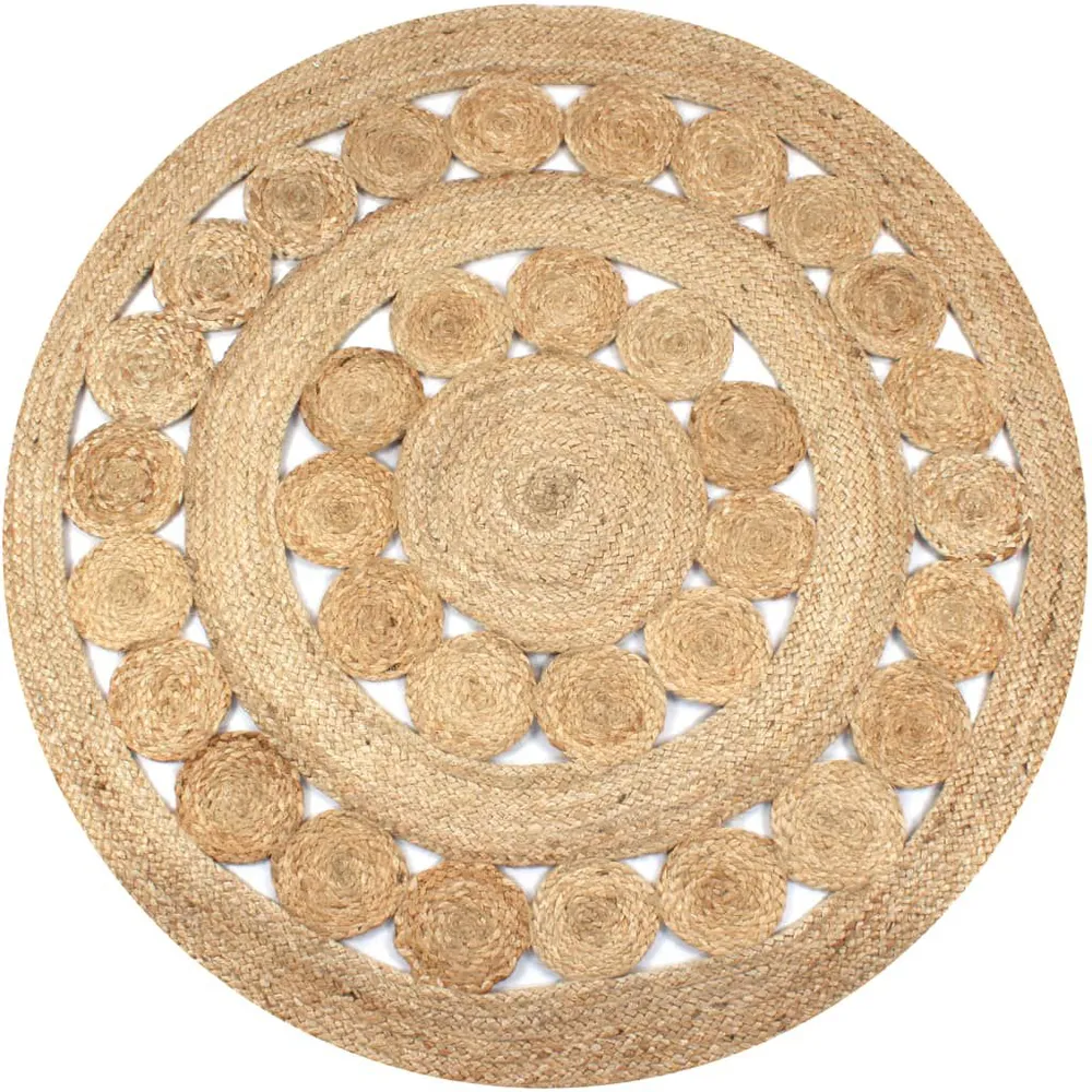 Tapijt met ontwerp rond 150 cm gevlochten jute