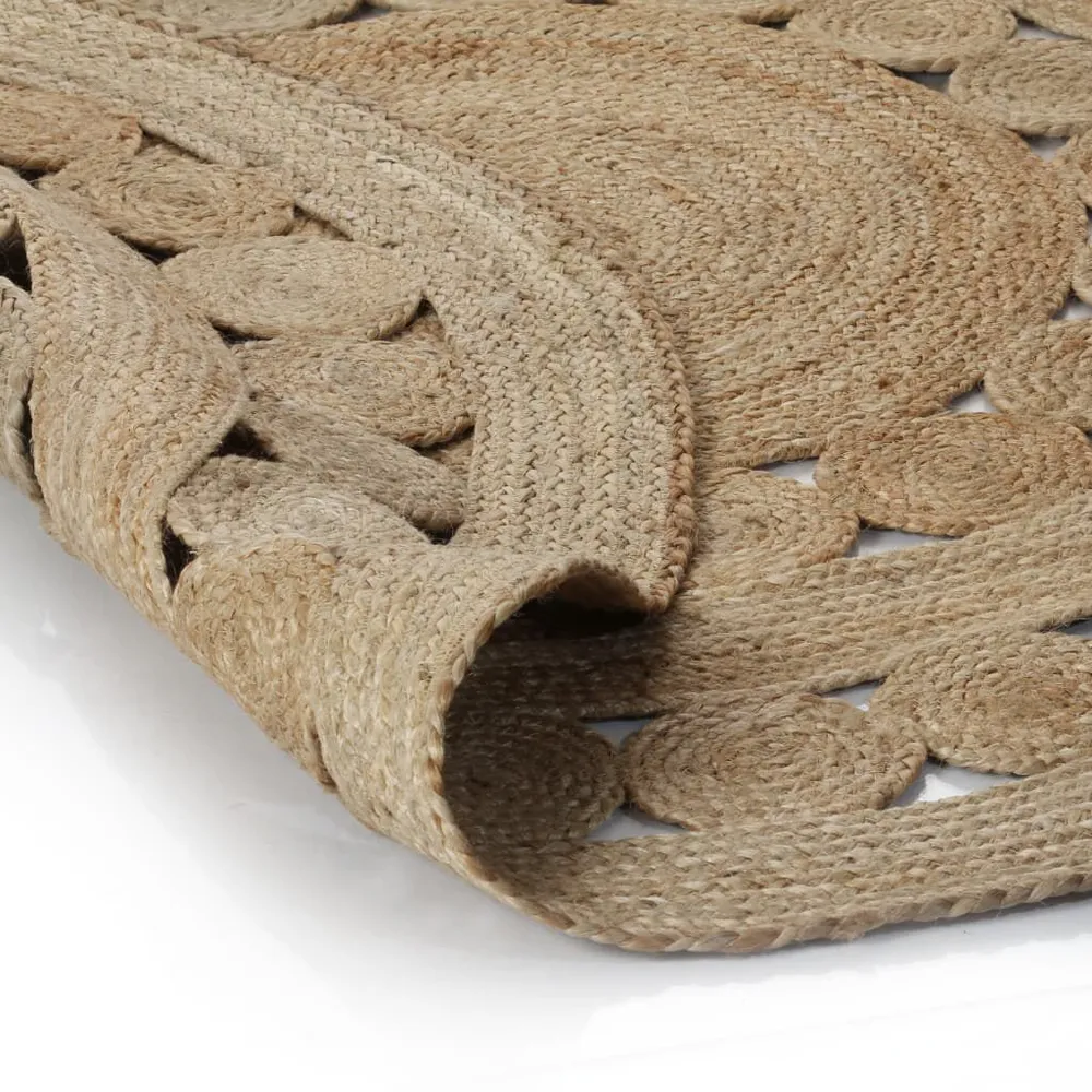 Tapijt met ontwerp rond 150 cm gevlochten jute