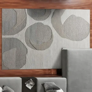 Tapijt met reliëf met motieven van wol en viscose - 200 x 290 cm - 2200 g/m2 - Grijs - KUMASI