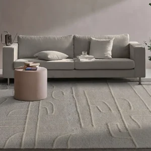 Tapijt met reliëf van wol - 160 x 230 cm - 1400 g/m2 - Ivoorwit - CORALIE