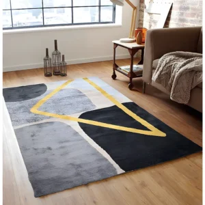 Tapijt moderne stijl PICADILLY - 160x230cm - Grijs, zwart en goud - Koop nu online