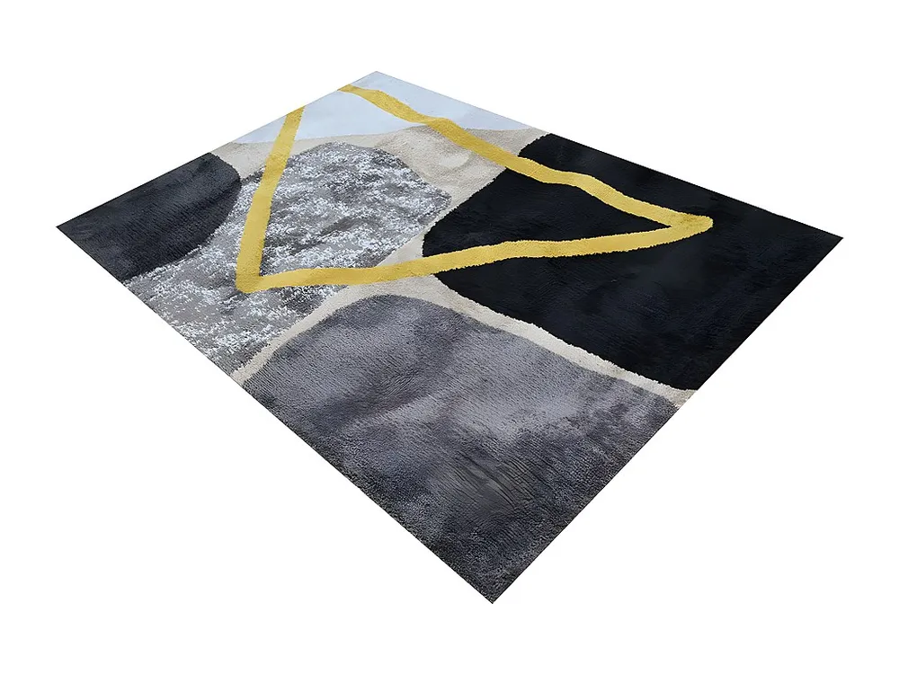 Tapijt moderne stijl PICADILLY - 160x230cm - Grijs, zwart en goud - Koop nu online