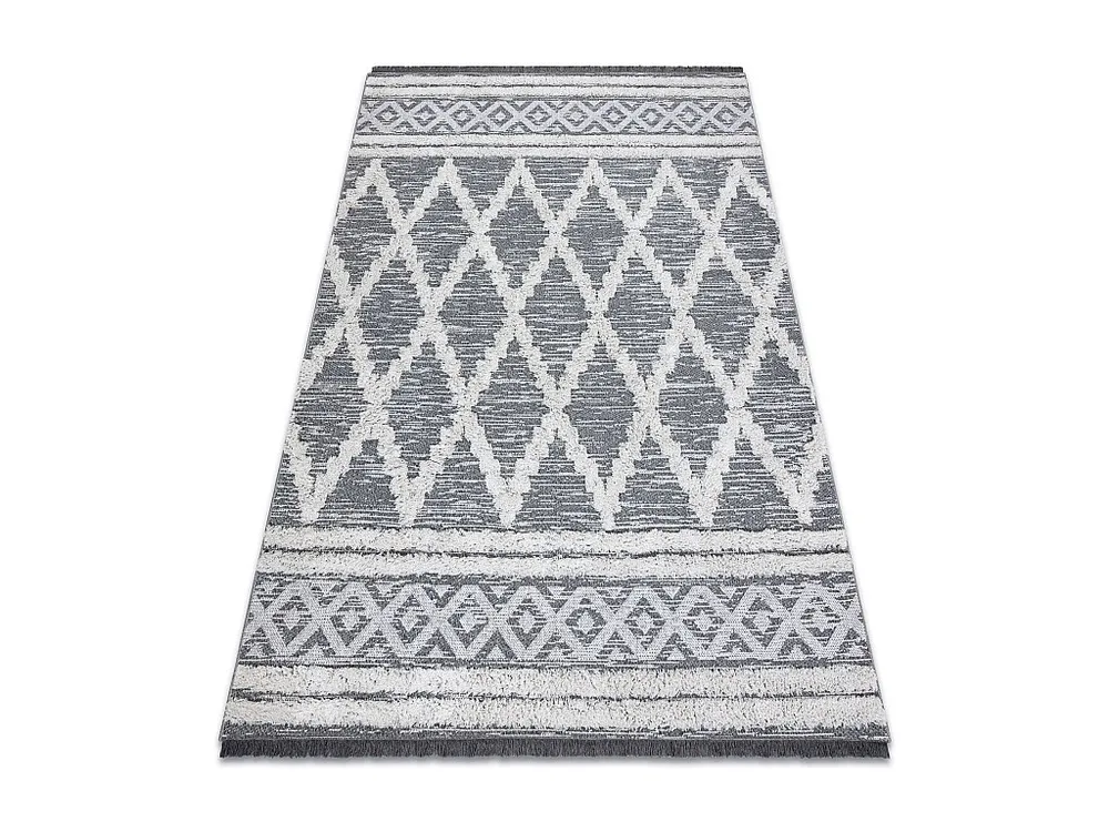 Tapijt MOROC Ruit 22297 Ecologisch , EKO SISAL rand - twee poolhoogte 78x150 cm