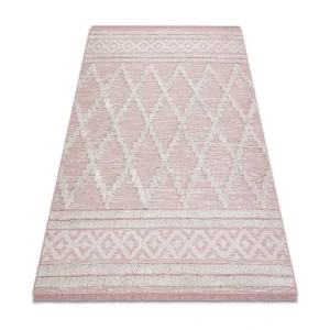 Tapijt MOROC Ruit 22297 Ecologisch , EKO SISAL rand - twee poolhoogte 136x190 cm