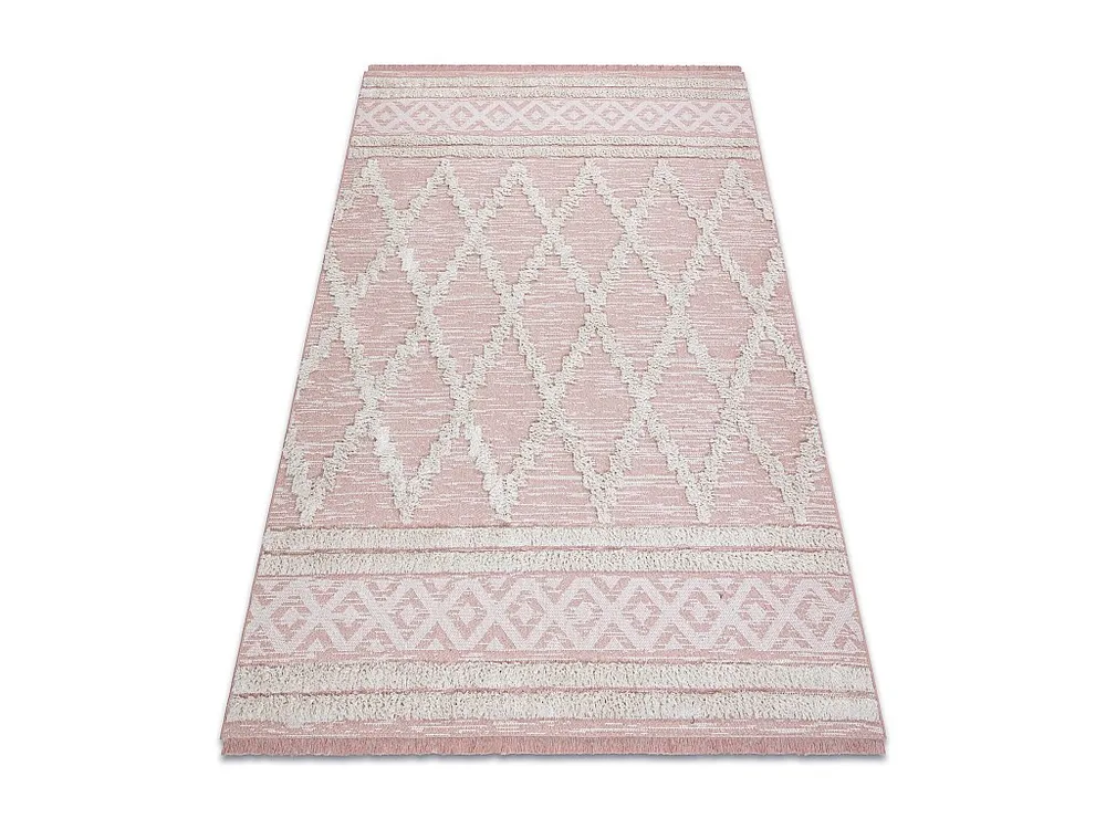 Tapijt MOROC Ruit 22297 Ecologisch , EKO SISAL rand - twee poolhoogte 136x190 cm