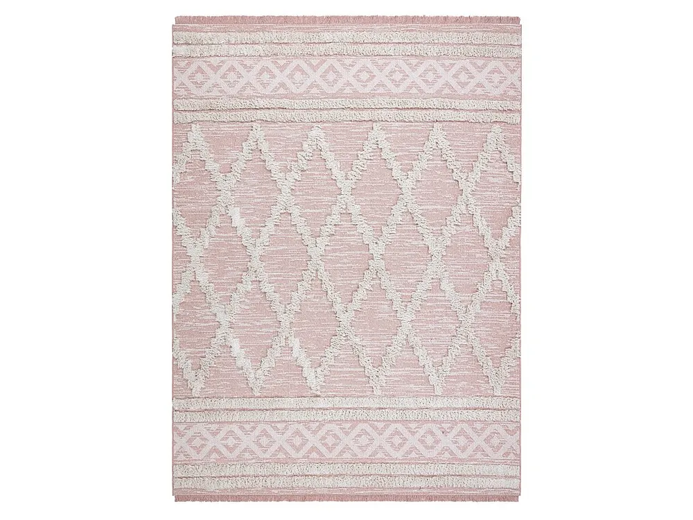 Tapijt MOROC Ruit 22297 Ecologisch , EKO SISAL rand - twee poolhoogte 136x190 cm