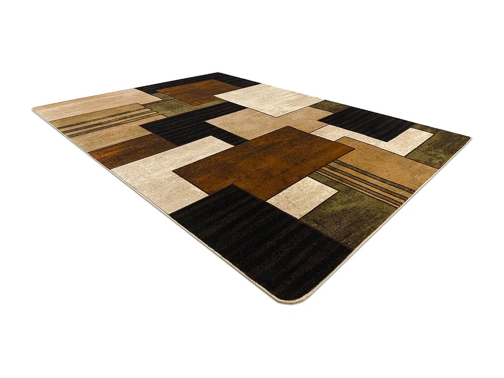 Tapijt ROYAL 5367 Geometrisch 3D - zwart / bruin 200x290 cm