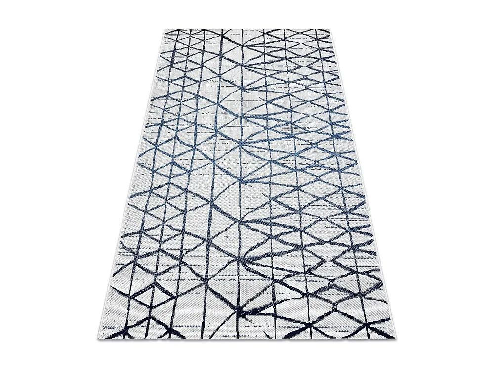 Tapijt Sisal SISAL COLOR 47278306 Lijnen, drieho lichtbruin / blauw 200x290 cm