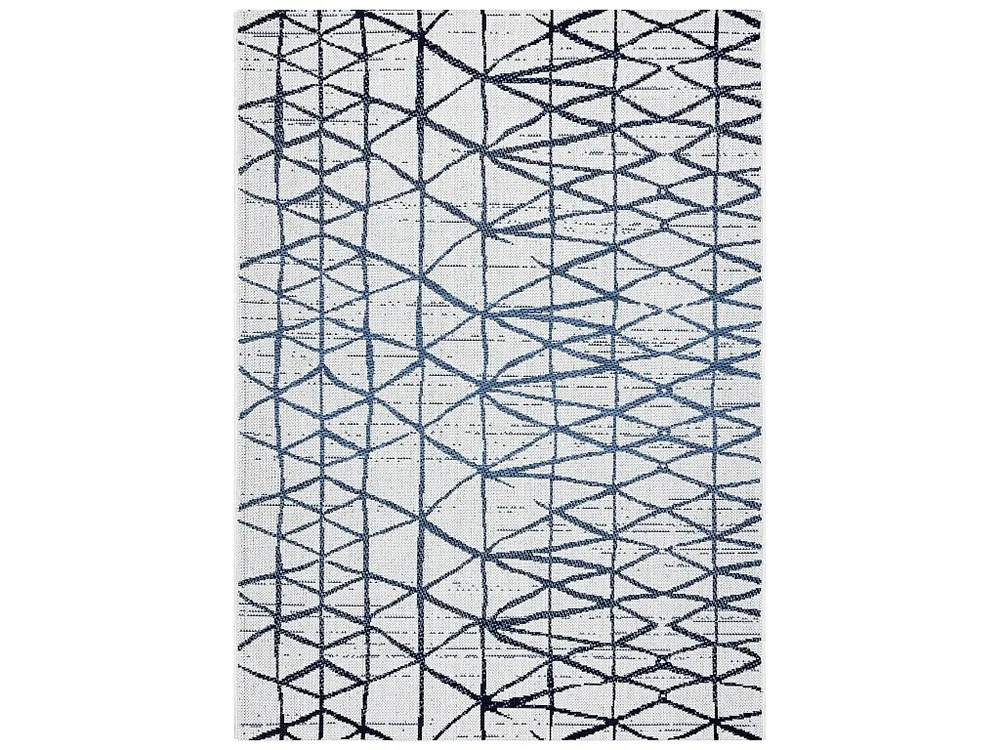 Tapijt Sisal SISAL COLOR 47278306 Lijnen, drieho lichtbruin / blauw 200x290 cm