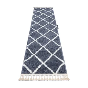 Tapijt, Vloerbekleding BERBER CROSS grijskleuring - voor keuken, naar 80x200 cm