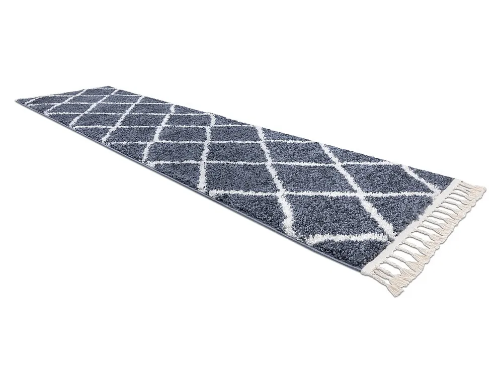 Tapijt, Vloerbekleding BERBER CROSS grijskleuring - voor keuken, naar 80x200 cm