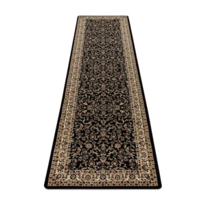 Tapijt, Vloerbekleding ROYAL ADR patroon 1745 zwart naar de gang 80x300 cm