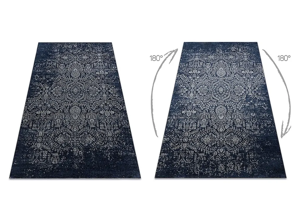 Tapijt Wol JADE 45008/500 Ornament donkerblauw / ecru OSTA 160x230 cm