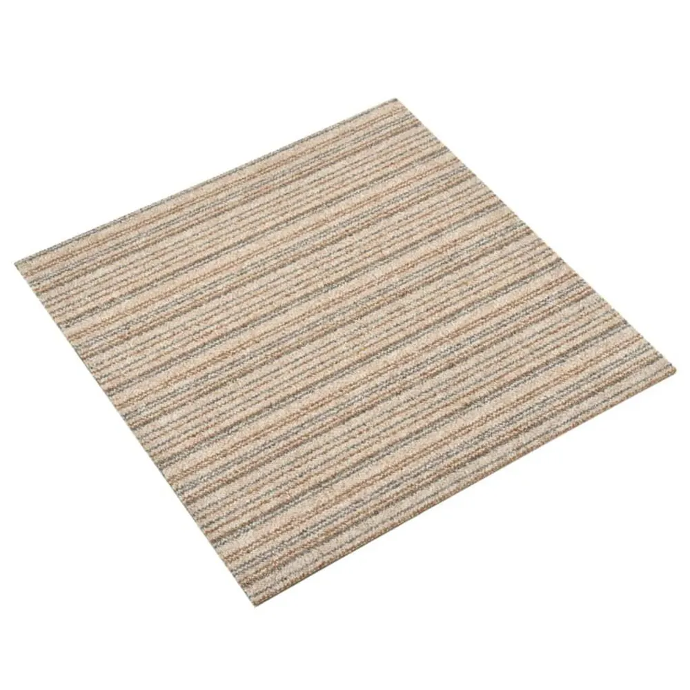 Tapijttegels 20 st 5 m² 50x50 cm gestreept natuurtint