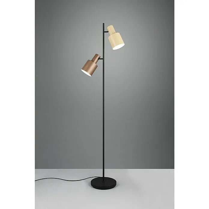 Trio Lighting Vloerlamp Agudo - 10 W, Hoogte: 161 cm, Zwart, Koffie / Ecru, E27
