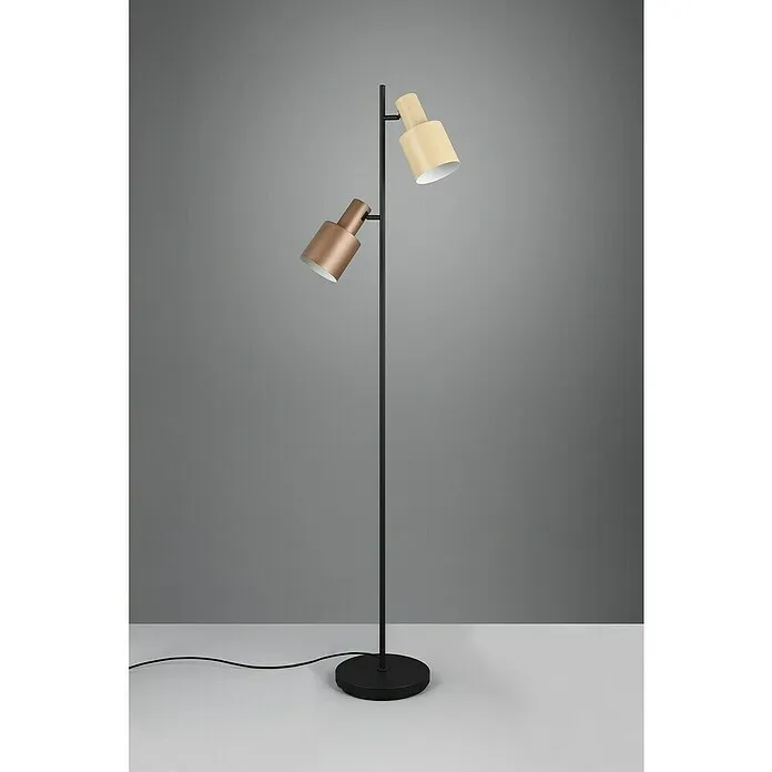Trio Lighting Vloerlamp Agudo - 10 W, Hoogte: 161 cm, Zwart, Koffie / Ecru, E27