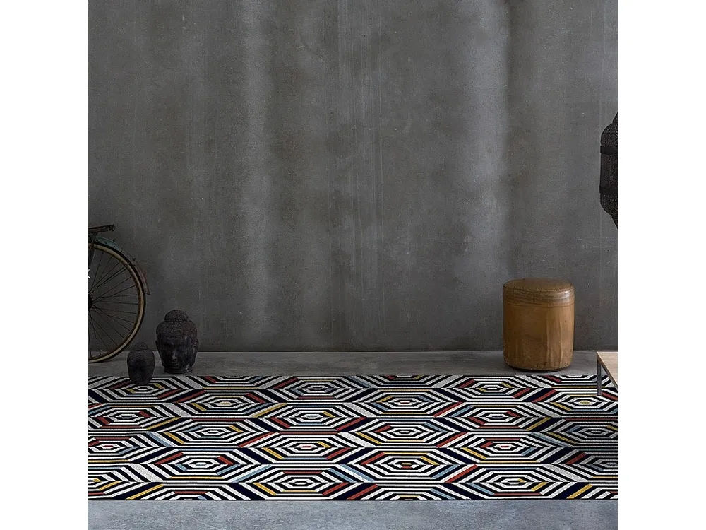 Veelkleurig Rodier concentrisch vloerkleed 160x230 cm